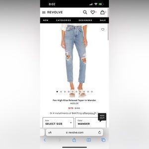 Fen high rise relax taper in wander size 28